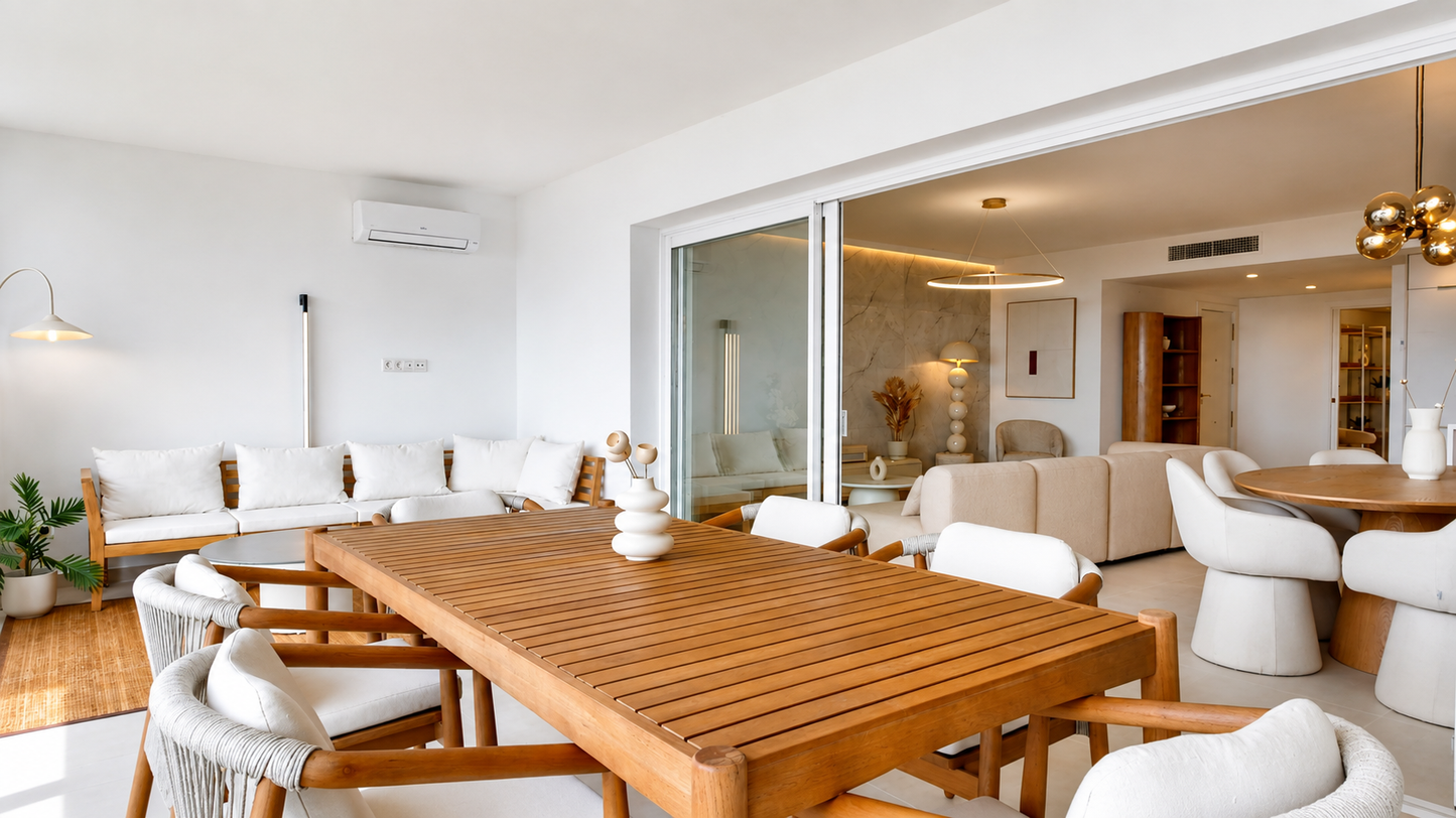 Magnífico apartamento a tan solo 3 km del centro de Marbella y a escasos metros del mar.