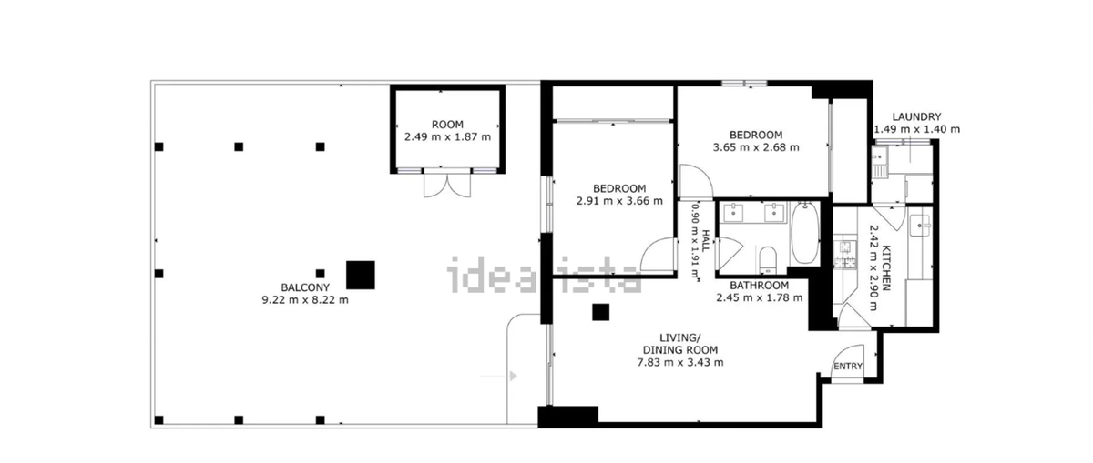 Apartamento reformado con terraza de 70 m²